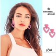 thumbnail image 2 of Pendientes de doble corazón, pendientes colgantes de corazón para mujer, pendientes colgantes de corazón de amor, regalo para el Día de San Valentín y el Día de la Madre - rosa bebé, 2 of 4
