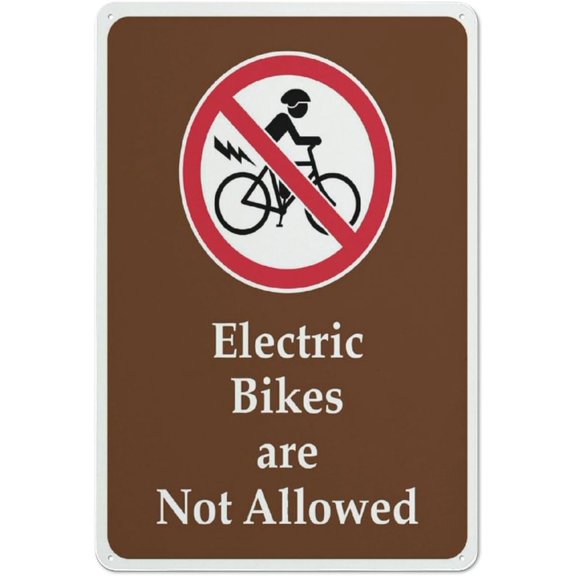 Electric Bikes Are Not Allowed Campground Sign 12 X 8 Inches Aluminum Sign Reflective - Uv Protected, Waterproof, Weatherproof And Fade Resistant - 4Pre-Drilled Holes