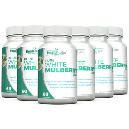 Pure White Mulberry Leaf Extract 1000mg, Promotes Healthy Weight Management, Healthy Blood Sugar Levels and Supports a Healthy Immune System - Pack of