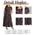 thumbnail image 6 of Mengpipi Women's Plus Size Casual Short Sleeve Crewneck Dress Flowy Tiered Loose Maxi Dress with Pockets 1X-5X, 6 of 14