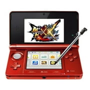 Original Nintendo 3DS Console Red Enhanced Resolution Mod 840x480 w/ Accessories