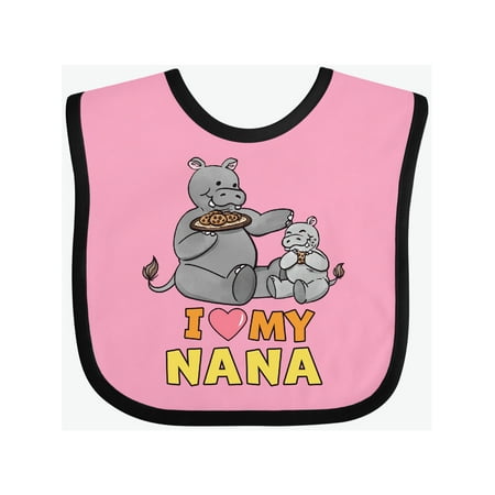 

Inktastic I Love My Nana Hippos Gift Baby Boy or Baby Girl Bib