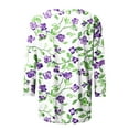 thumbnail image 4 of Enjoytime Womens Floral Print Round Neck Shirt Blouses Casual 3/4 Sleeve Tunic Tops for Women Trendy 2025, 4 of 4