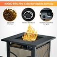 thumbnail image 6 of Costway 25-Inch Square Propane Fire Pit Table 40000 BTU W/ Lid, Fire Glass, 6 of 8