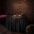 thumbnail image 4 of Round Satin Tablecloth, Wrinkle Resistant Fabric Table Cover, Waterproof Smooth Dining Table Cloth, 8 Color Decor for Wedding Banquet Party Home Dining, 4 of 6