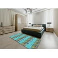 thumbnail image 5 of Ahgly Company Machine Washable Indoor Square Transitional Celeste Blue Area Rugs, 7' Square, 5 of 7