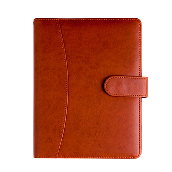 Carpeta de curpiel con block de 90 hojas de raya de 14.5 x 21 cm y arillo metálico.
