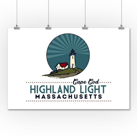 Cape Cod - Highland Lighthouse - Lantern Press Artwork (36x54 Giclee Gallery Print, Wall Decor ...