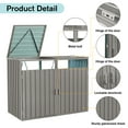 thumbnail image 2 of Garbage Bin Shed Stores 2 Trash Cans Metal Outdoor Bin Shed for Garbage Storage,rust-proof and scratch- resistant,Stainless Galvanized Steel, Bin Shed for Garden Yard Lawn,Grey, 2 of 7