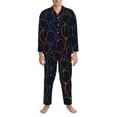 thumbnail image 3 of Yiaed Colorful Balloons Print Men’s Pajamas Set - Long Sleeve Button Down Sleep Shirt and Pajama Bottoms Sleepwear Set Mens Pjs Sets Men's Pajama Bottoms-XX-Large, 3 of 7
