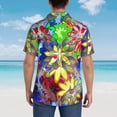 thumbnail image 6 of Peach Abstract Flower Hawaiian Shirts For Men, Summer Short-Sleeve Relaxed-Fit Button-Down Shirts Large, 6 of 9