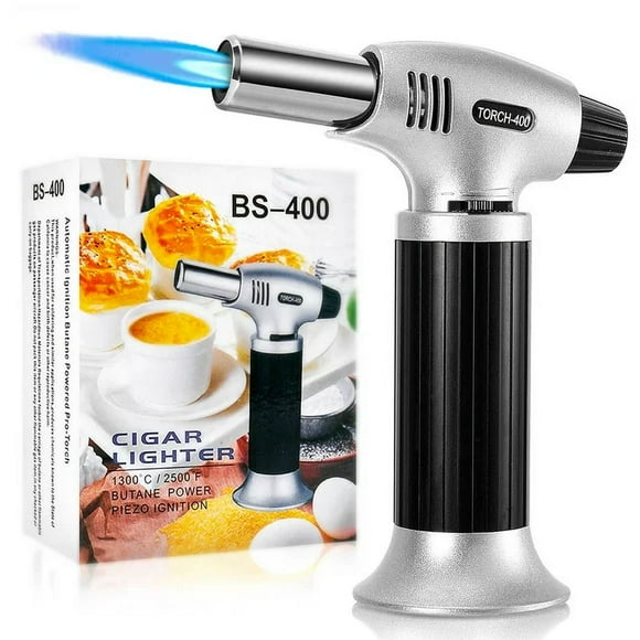 Culinary Butane Torch Lighters Kitchen Blow Torch for Cooking with Safety Lock & Adjustable Flame, Refillable Kitchen Torch & Cooking Torch for Creme Brule & Baking