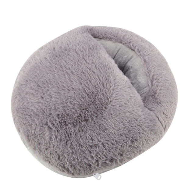 Nikou Chauffe-Pieds USB Coussin Chauffant électrique Facile à Nettoyer pour l'hiver Bureau Chauffage Pantoufles Chaussures(Cendre)