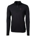 thumbnail image 2 of Men's Cutter & Buck Black Southern Illinois Salukis Virtue Eco Pique Recycled Quarter-Zip Pullover Top, 2 of 3
