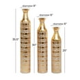 thumbnail image 4 of DecMode 35", 30", 25"H Tall Distressed Metallic Gold Metal Vase with Etched Grid Patterns, Set of 3, 4 of 13