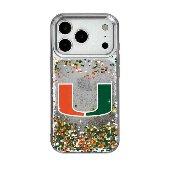 Miami Hurricanes iPhone Glitter Confetti Design Case