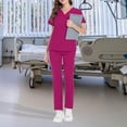 thumbnail image 4 of Uniforme de enfermería Doctor transpirable Cómodo Mujeres Scrub Set Top Jogger Pants S, 4 of 5