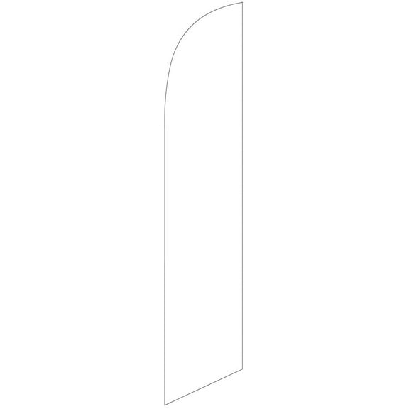 Solid White Feather Banner Swooper Flag - NO WIND REQUIRED - Replacement FLAG ONLY