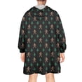 thumbnail image 2 of Wearable Oversized Blanket,Black Bigfoot and Tree Pattern Wearable Blanket Hoodie for Adults,Cozy Hooded Blankets with Super Pockets,Super Warm Fuzzy Pullover for Women & Men, 2 of 6