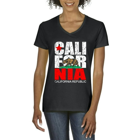 IWPF - Women's T-Shirt V-Neck Short Sleeve - California Cali