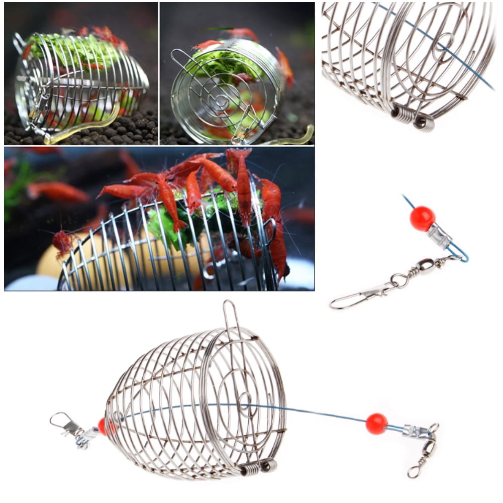 SPRING PARK Aquarium Shrimp Feeder Steel Cage Small Dry Bait Stainless