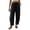 Black women wide leg trousers with pockets a1, variant on Cagogo Women's Wide Leg Flowy Trousers with Pockets Casual Drawstring Loose Ankle Pants Beach Vacation Travel Work Lounge Outfits, White XL