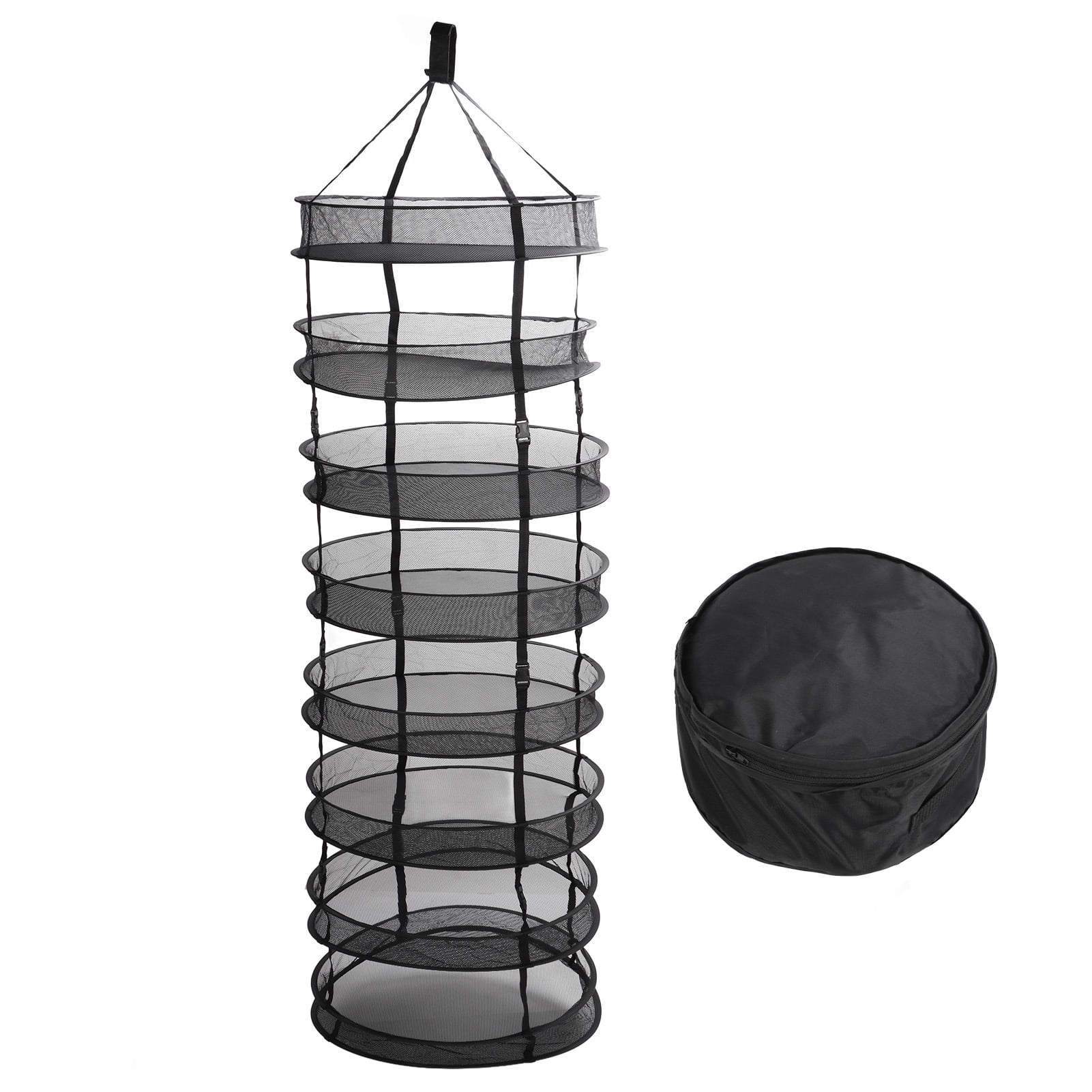 Growsun 2ft 8 Layer Black Mesh Hanging Herb Drying Rack Dry Net for sale online 