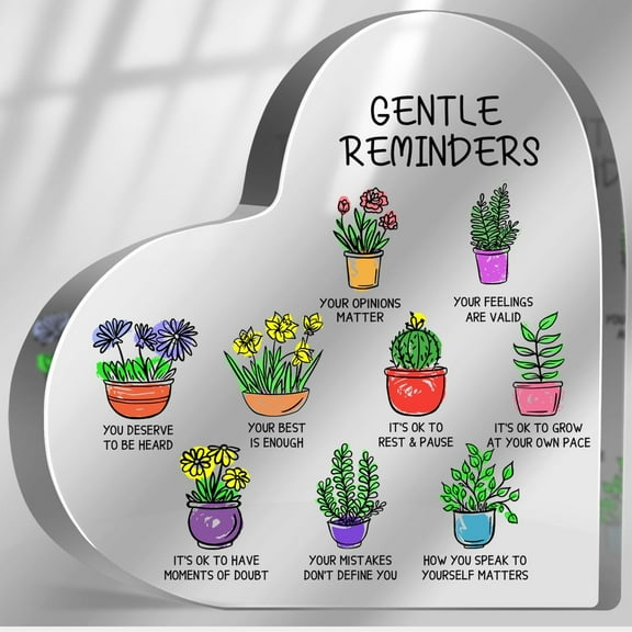 School Counselor Office Must Haves, Mental Health Decor, Gentle Reminders Acrylic Sign, Positivity Decorations for Home Office School, Counselor Therapist Office Gifts