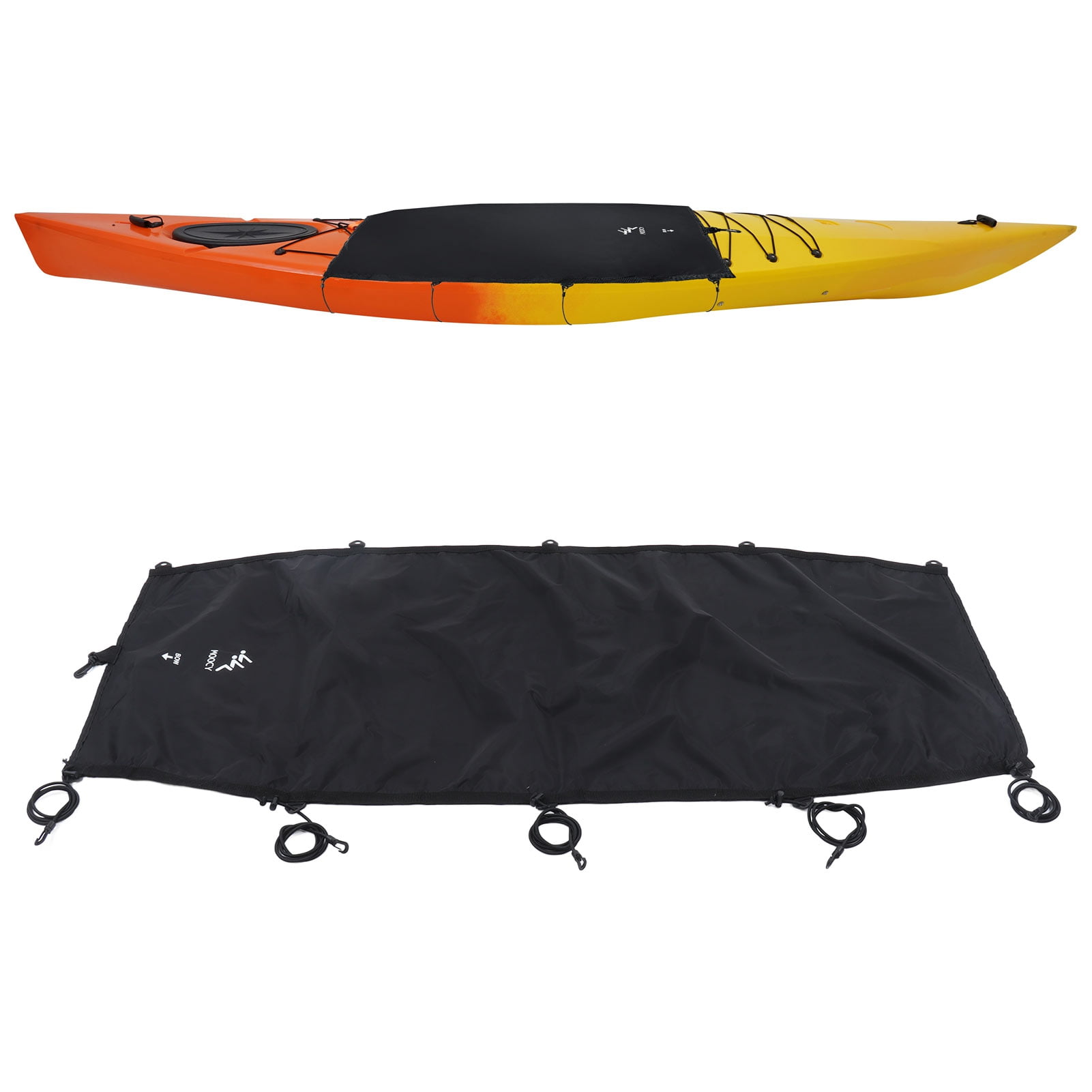 Durable Kayak Cockpit Cover Oxford Boat Raft SUP Drape Wrap Protector with Hooks 