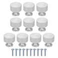 thumbnail image 1 of Uxcell Paquete de 10 perillas de gabinete plateadas, perillas modernas redondas de aluminio estriadas de 1-1/10" [Plata], 1 of 6