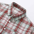 thumbnail image 4 of jobturf Mens Button Down Shirts Lapel Collar Pocket Short Sleeve Casual Stylish Plaid Loose Fit Tees Soft Breathable Summer Tops, 4 of 4