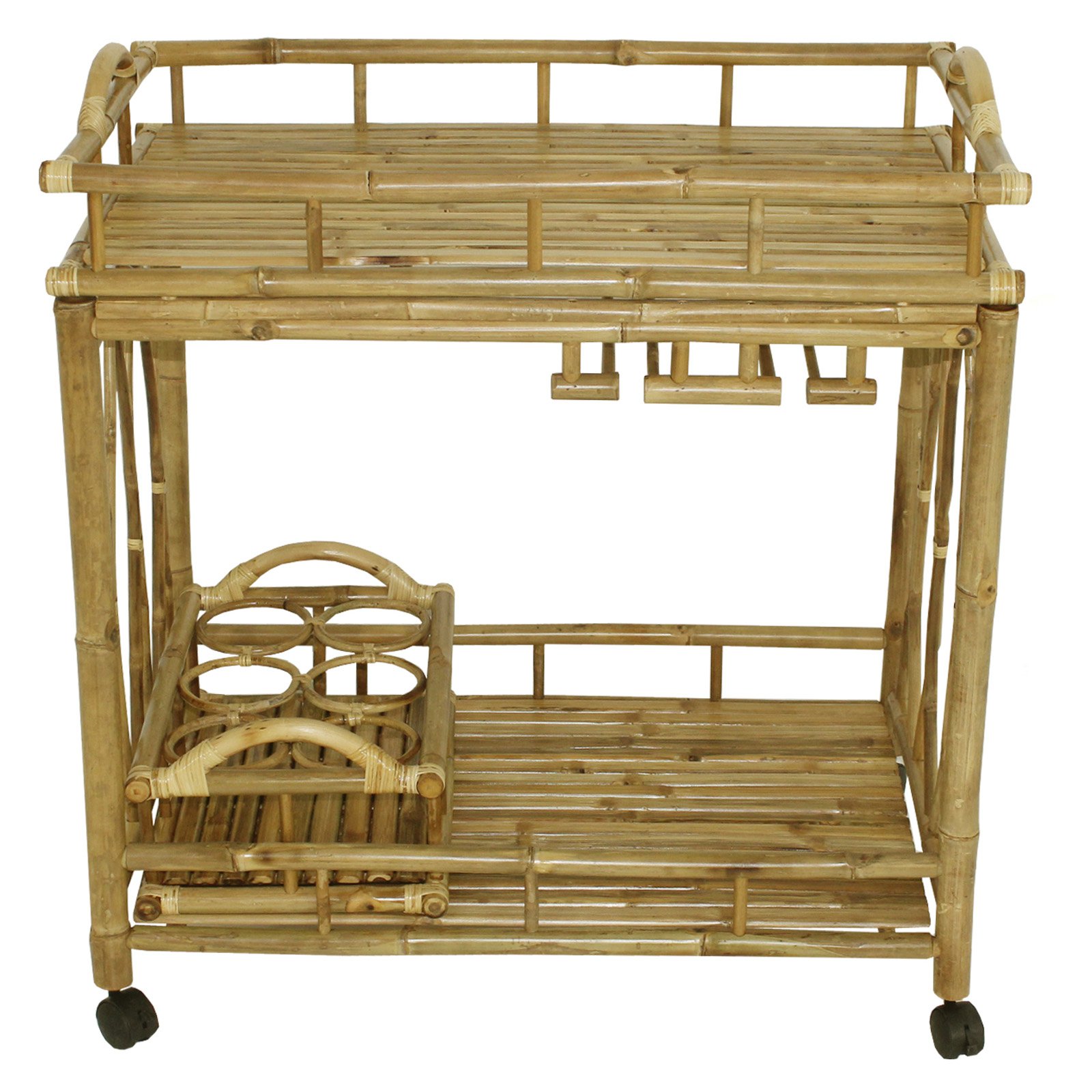 Statra Bamboo Rolling Outdoor Serving Cart