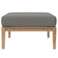 thumbnail image 3 of Ottoman Lounge Chair, Grey Gray Natural, Teak Wood, Outdoor Patio Balcony Cafe Bistro Garden Hospitality Restaurant, Modern Contemporary HB34218, 3 of 7