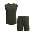 thumbnail image 5 of COOFANDY Casual Short Sets Men' 2 Piece Outfits Sleeveless T-Shirt and Shorts Set Summer Lightweight Knit Set, 5 of 6