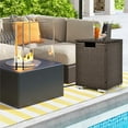 thumbnail image 2 of 16'' Rattan Propane Tank Holder Cover Hideaway Side Table Brown, 2 of 9