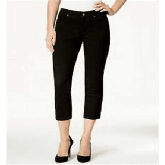 Charter Club Women's Tummy Control Bristol Capri Jeans Black Size 4 Petite