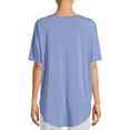 thumbnail image 3 of Time and Tru Women's Short Sleeve V-Neck Tunic T-Shirt, 3 of 5