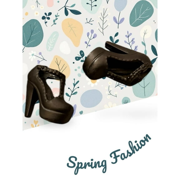 Doll Shoes Life in The Dreamhouse Midge Black Heels Fashion Style Cute