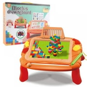 Zupora Kids Activity Table Set，Laugh & Learn Around The Town Learning Table 2 in 1 Magnetic Drawing Board and Little Office Learning Center