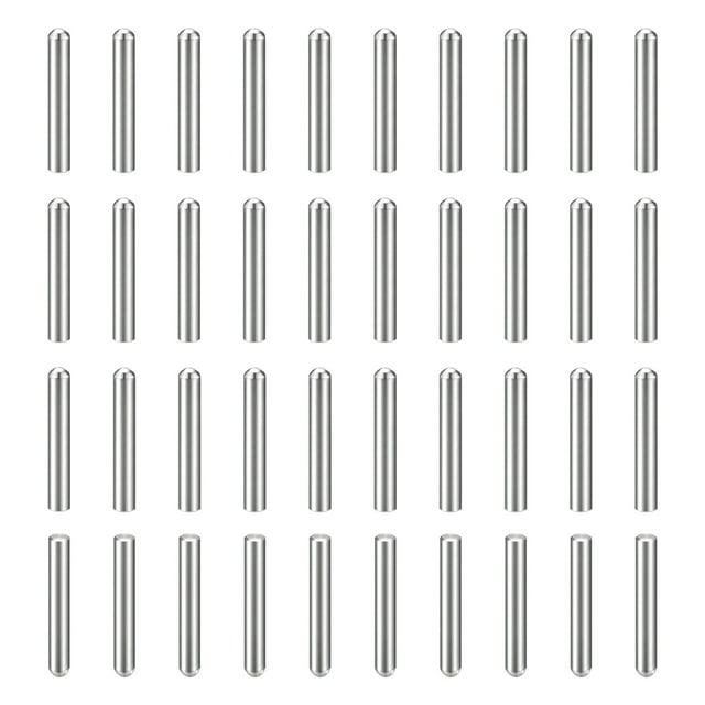 Lot de 70 Goujons 2,4mm x 16mm, Tête Ronde en Acier Inoxydable 304, Argent