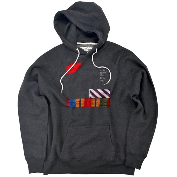 Pink Floyd The Final Cut Unisex Adult Slim Fit Pull-Over Heather Hoodie, Charcoal, Small