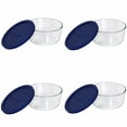 thumbnail image 2 of Pyrex Plat Rond de Rangement 4 Tasses avec Couvercle en Plastique Bleu Foncé Transparent (Boîte de 4 Contenants), 2 of 2