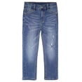 thumbnail image 1 of KIDSCOOL SPACE Big Boys Jeans,Kids Elastic Band Inside Ripped Holes Denim Pants,Light Blue,11-12 Years, 1 of 6