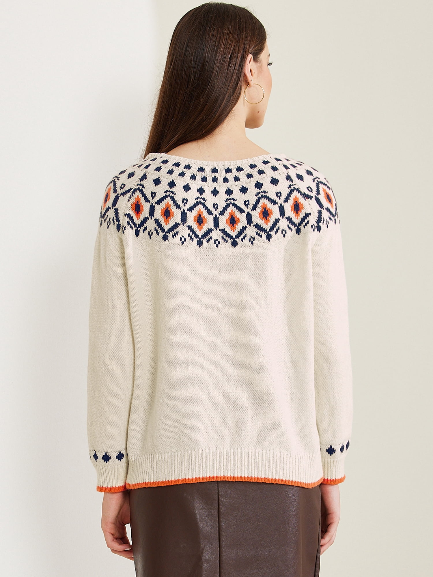 DARING DIVA Winter Fall Vintage Pullover Sweater Tops S White