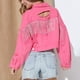 thumbnail image 2 of Chaquetas de mezclilla para mujer Abrigo casual de moda Bolsillos Botón Sólido Manga larga Sin capucha Tops Chaqueta Abrigo de mezclilla Odeerbi ODB-2, 2 of 9