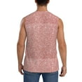 thumbnail image 4 of Gaeub Rose Gold Pink Glitter Men's Sleeveless Muscle Shirts Workout Tank Tops, Odor Protection and Comfortable - X-Large, 4 of 8