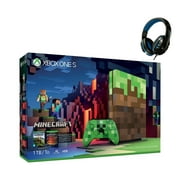 Pre-Owned Microsoft 23C-00001 Xbox One S Minecraft Limited Edition 1TB Gaming Console with BOLT AXTION Bundle