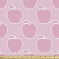 thumbnail image 1 of Fruits Fabric by the Yard, Monochrome Drawings of Themed Shower Ornaments, Decorative Upholstery Fabric for Sofas and Home Accents, Pale Pink Pale Pink by Ambesonne, 1 of 5