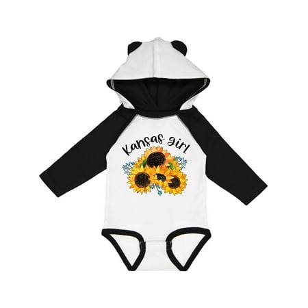 

Inktastic Kansas Girl with Sunflowers Gift Baby Girl Long Sleeve Bodysuit