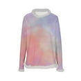 thumbnail image 5 of UTSJKR Christmas Sweatshirts for Women, Faux Fur Trim Casual Loose Long Sleeve Pullover Crewneck Long Sleeve Gradient Pullover Multicolor XXL, 5 of 5